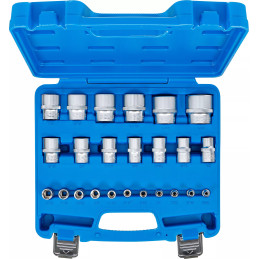 Jeu de douilles, six pans | 6,3 mm (1/4"), 12,5 mm (1/2") | en pouce | 24 pièces