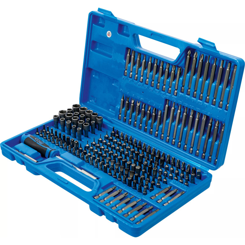 Jeu d’embouts de sécurité / universels pour foreuse | entraînement hexagonal mâle 6,3 mm (1/4") | 208 pièces