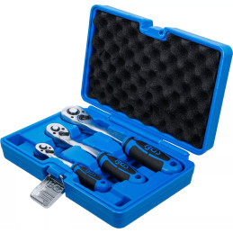 Jeu de cliquets | denture fine | 6,3 mm (1/4") - 10 mm (3/8") - 12,5 mm (1/2") | 3 pièces