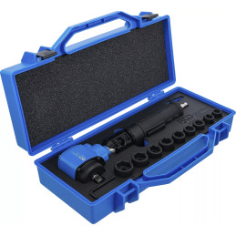 Clé à choc | Jeu de douilles de puissance et coudées | 12,5 mm (1/2") | 650 Nm | 10 pièces