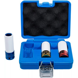 Jeu de douilles de puissance avec protection | 12,5 mm (1/2") | 17 / 19 / 21 mm | 3 pièces