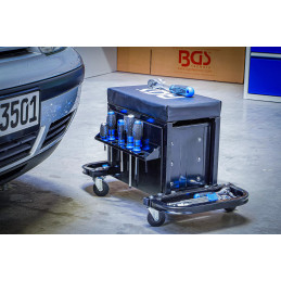 Siège d’atelier à roulettes | avec 3 tiroirs