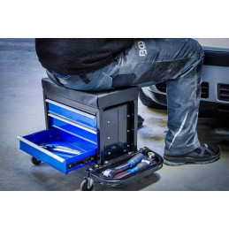 Siège d’atelier à roulettes | avec 3 tiroirs