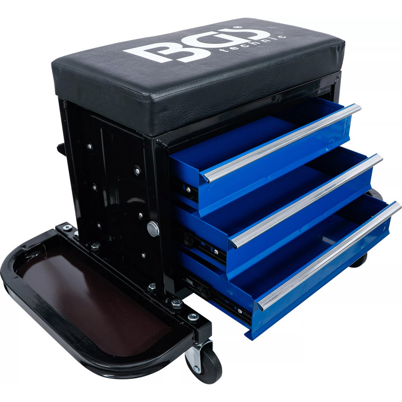 Siège d’atelier à roulettes | avec 3 tiroirs