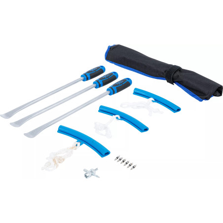 Jeu de démonte pneus et protections de jantes | pour motos | 13 pièces