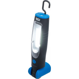 Lampe d’atelier rechargeable COB-LED avec aimant et crochet