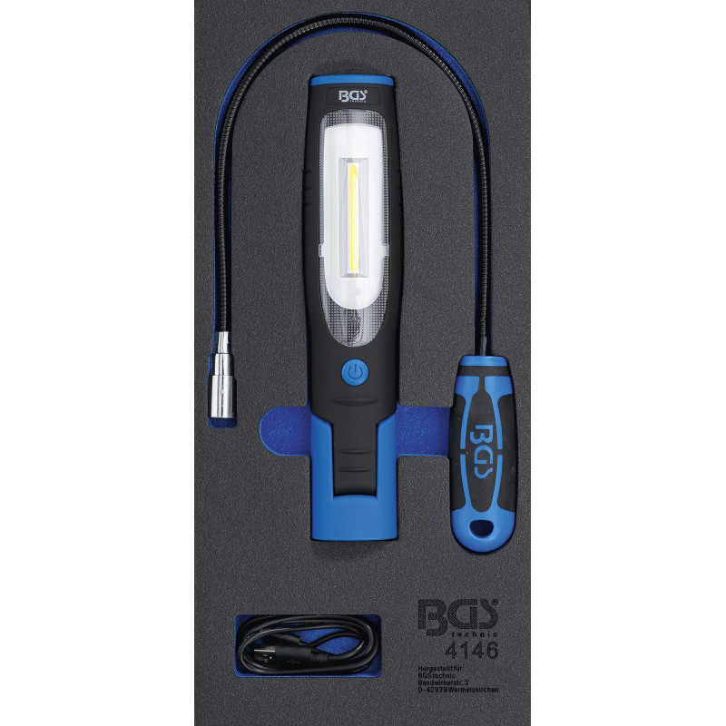 Insert de servante d'atelier 1/3 : Lampe à main et lampe magnétique | 3 pièces