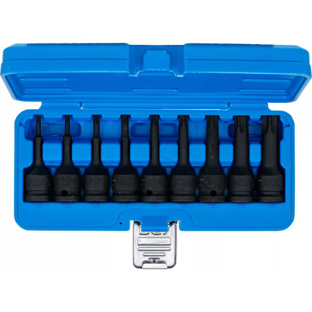 Jeu de douilles à embouts à choc | 12,5 mm (1/2") | Profil T (pour Torx) T20 - T70 | 9 pièces