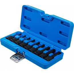 Jeu de douilles à embouts à choc | 12,5 mm (1/2") | Profil T (pour Torx) T20 - T70 | 9 pièces