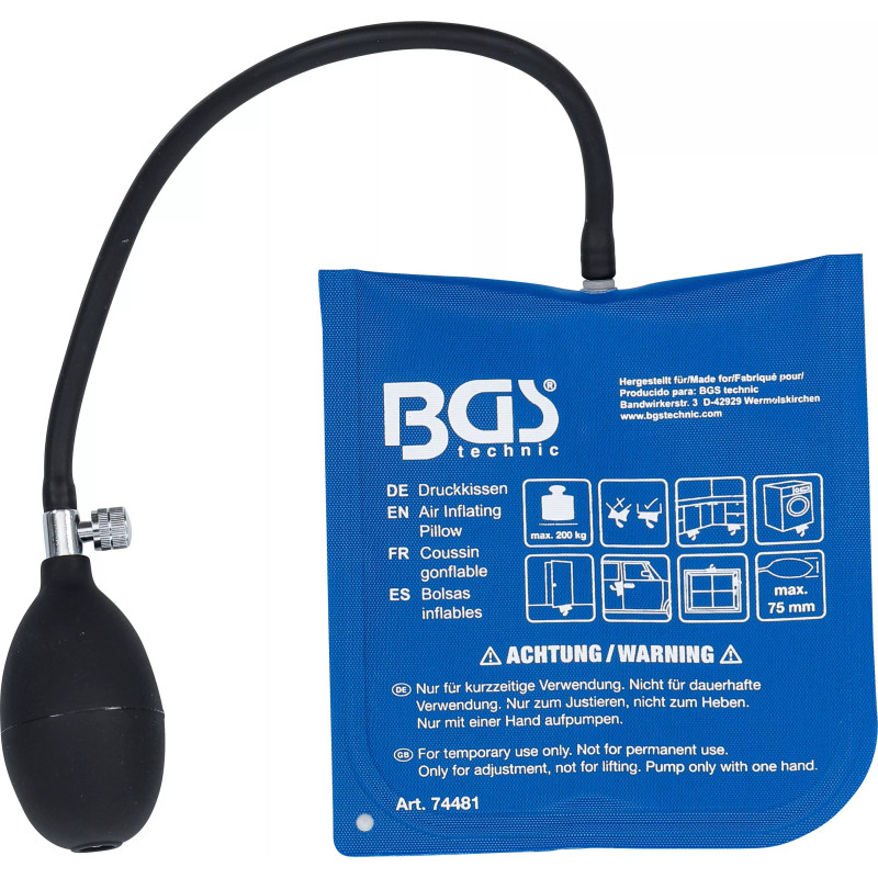 Coussin gonflable | avec pompe à main | rectangulaire | 270 x 135 mm