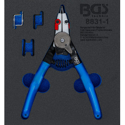 Pince à circlips | pour circlips internes/externes | points échangeables | 180 mm