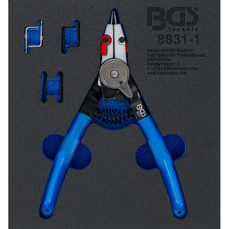 Pince à circlips | pour circlips internes/externes | points échangeables | 180 mm