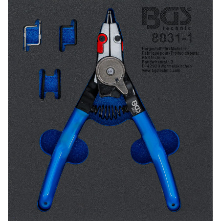 Pince à circlips | pour circlips internes/externes | points échangeables | 180 mm