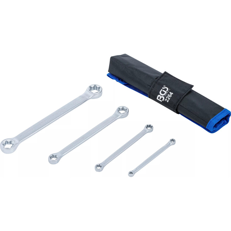 Jeu de clés à œil doubles profil E | E6 x E8 - E20 x E24 | 4 pièces