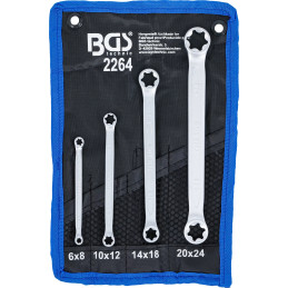 Jeu de clés à œil doubles profil E | E6 x E8 - E20 x E24 | 4 pièces