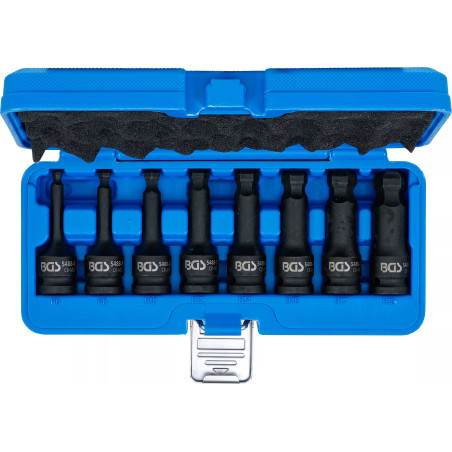 Jeu de douilles à embouts à choc  six pans intérieurs avec tête sphérique 6 - 19 mm | 8 pièces