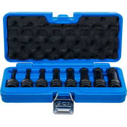 Jeu de douilles à embouts à choc  six pans intérieurs avec tête sphérique 6 - 19 mm | 8 pièces