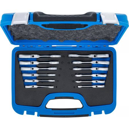 Jeu de clés mixtes à cliquet | courtes | pliable | 8 - 19 mm | 12 pièces