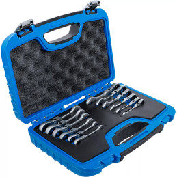 Jeu de clés mixtes à cliquet | courtes | pliable | 8 - 19 mm | 12 pièces