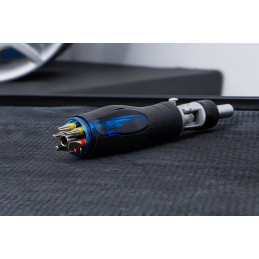 Jeu d’embouts de tournevis articulé | avec poignée rotative à fonction cliquet, réversible | 14 pièces