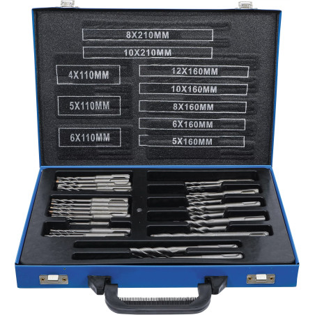 Jeu de mèches | Tige SDS, pointe en métal dur | 4 - 12 mm | 56 pièces