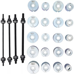 Coffret d'extraction de roulements et de silenblocs | avec 4 vis | 24 pièces