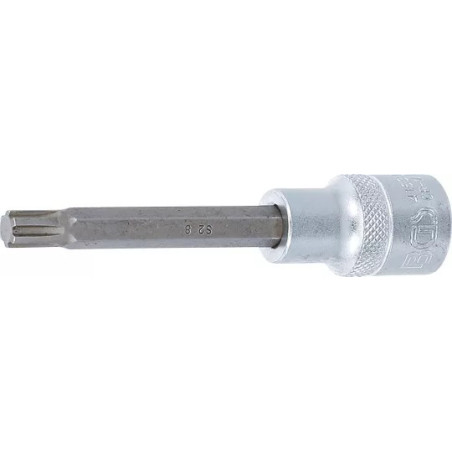 Douilles à embouts | longueur 100 mm | 12,5 mm (1/2") | profil cannelé (pour RIBE) M8