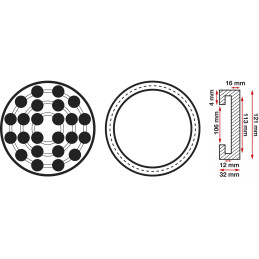 Tampon caoutchouc | pour pont élévateur | Ø 120 mm