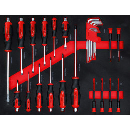 Servante d’atelier | 6 tiroirs | 1 porte latérale | avec 158 outils