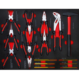 Servante d’atelier | 6 tiroirs | 1 porte latérale | avec 158 outils