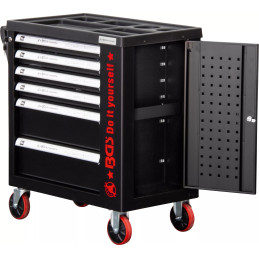 Servante d’atelier | 6 tiroirs | 1 porte latérale | avec 158 outils