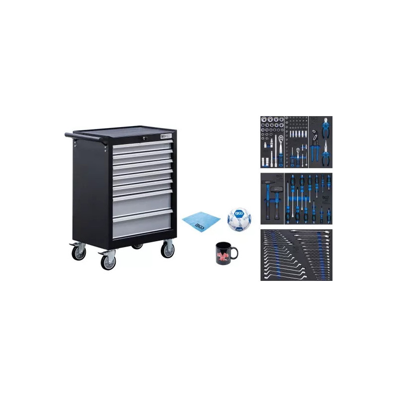 Servante d'atelier | 7 tiroirs | avec 129 outils