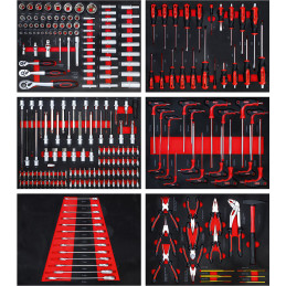 Servante d’atelier | 7 tiroirs, 1 porte latérale | avec 250 outils