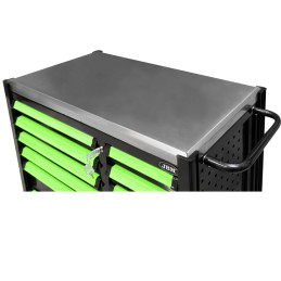 CHARIOT À OUTILS À 12 TIROIRS - VERT - OUTILS INCLUS