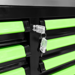 CHARIOT À OUTILS À 12 TIROIRS - VERT - OUTILS INCLUS