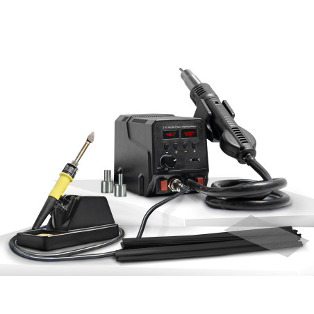 Station de soudage plastique 2-en-1 à air chaud et fer chaud