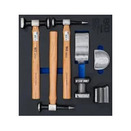 Insert de servante d’atelier 2/3 : Mallette de tas et marteaux de carrosserie | 7 pièces