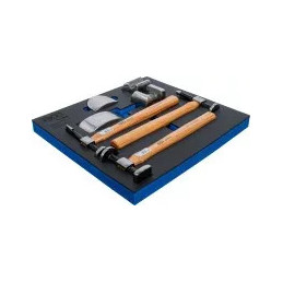 Insert de servante d’atelier 2/3 : Mallette de tas et marteaux de carrosserie | 7 pièces