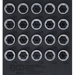 Jeu d’outils pour écrous antivol pour VAG | 20 pièces