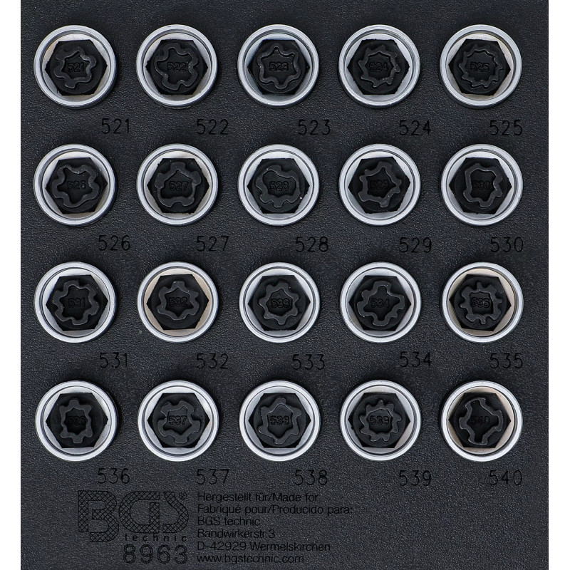 Jeu d’outils pour écrous antivol pour VAG | 20 pièces