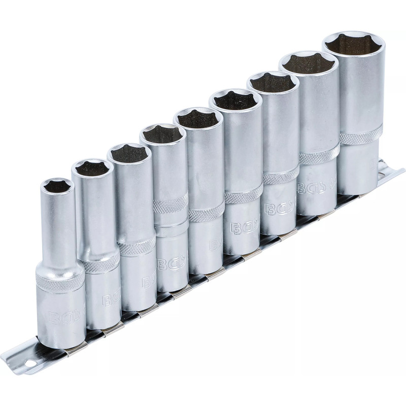 Jeu de douilles, six pans, longues | 12,5 mm (1/2") | 10 - 24 mm | 9 pièces