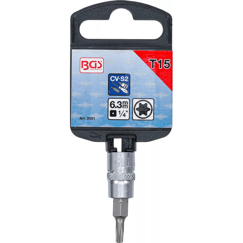 Douille à embouts | 6,3 mm (1/4") | profil T (pour Torx) T15