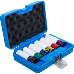 Jeu de douilles de puissance avec protection | 12,5 mm (1/2) | 15 / 17 / 19 / 21 / 22 mm / MS17 | 6 pièces