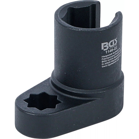 Douille pour sonde Lambda | avec angle | 12,5 mm (1/2") double carré | 22 mm | fente 11 mm