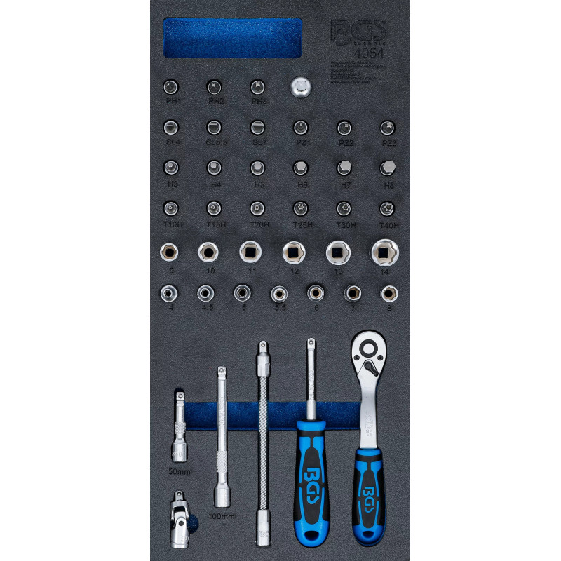 Jeu de clé à douilles | 6,3 mm (1/4) | 41 pièces