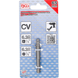 Adaptateur pour perceuses | empreinte six pans mâle 6,3 mm (1/4") sur carré mâle 6,3 mm (1/4")
