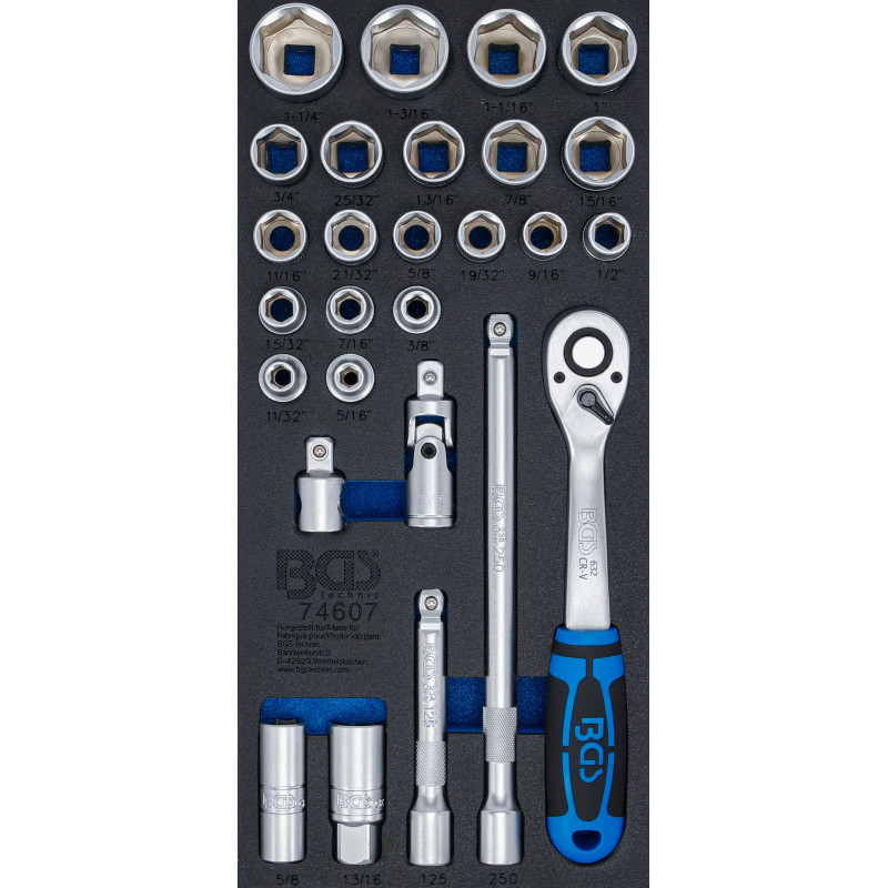 Jeu de clé à douilles | en pouce | 12,5 mm (1/2) | 27 pièces