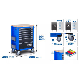 Servante d'atelier | 7 tiroirs | vide