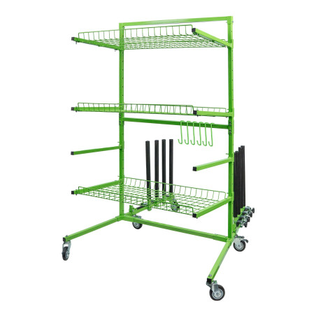 CHARIOT POUR PIÈCES AVEC SUPPORT POUR PANNEAUX