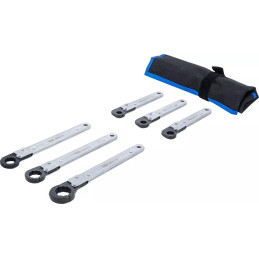 Jeu de clés à tuyauter à cliquet|, 6 pièces